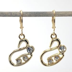 Small Swan Hoop Earrings